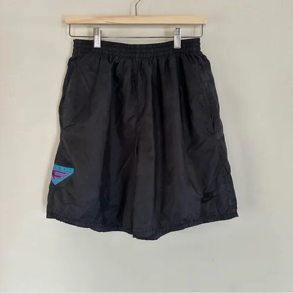 Vintage Nike Flight Nylon Shorts Black Large - Picture 1 of 6